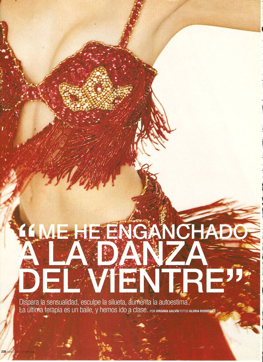 Reportajes de prensa de Yasmina Andrawis y la Academia Danza Oriental El Karnak en revista Marie Claire